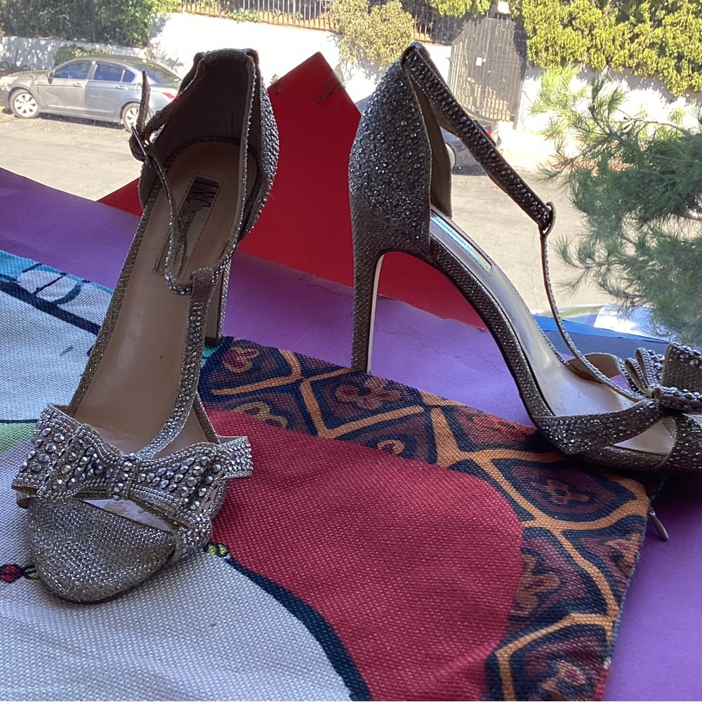 INC International Concepts silver cocktail rhinestone heel